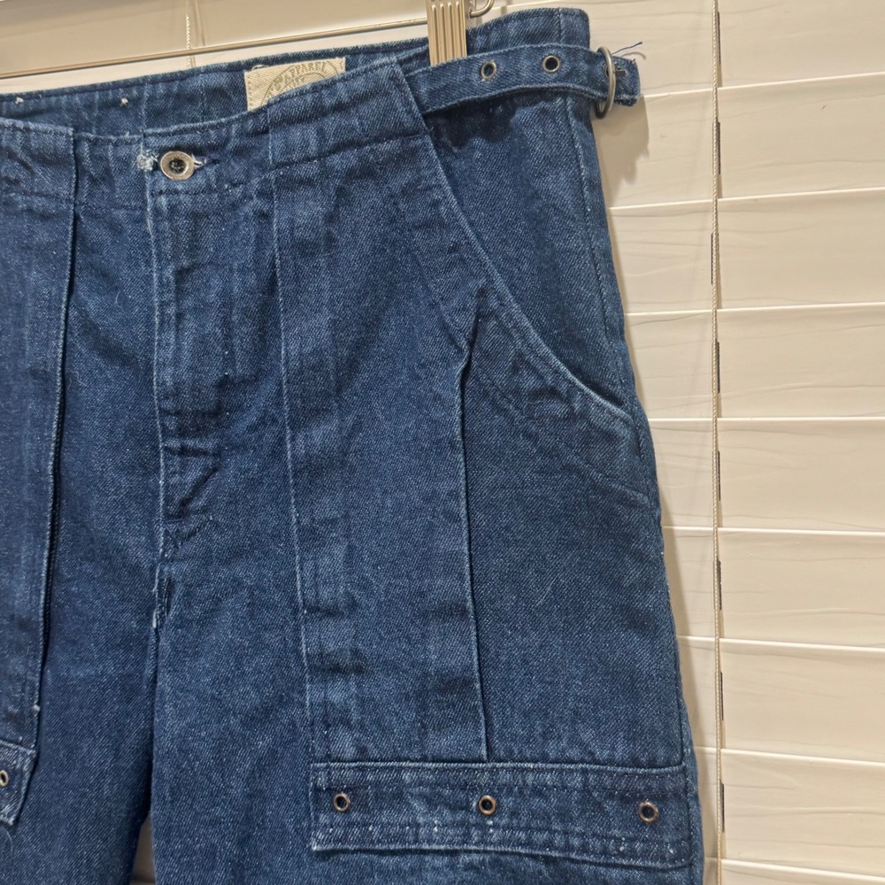 Vintage Levi's 511M 1985 Jeans Women 29 Dark Blue Wide Leg Utility Crop USA Made - Picture 5 of 9
